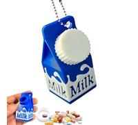 Obotsnoi Petit Porte-clés Étanche pour Stockage De Médicaments Forme Compacte Boîte À Lait Parfait pour Les Voyages Les Activités Plein Air Essentielles Étui Multifonctionnel en Carton Lait