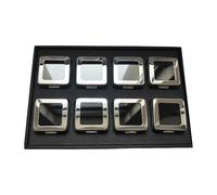 Obotsnoi Plateaux de rangement compartimentés avec couvercle en verre en métal pour une classification efficace des diamants en vrac et des pierres colorées, plateau à bijoux rembourré en éponge