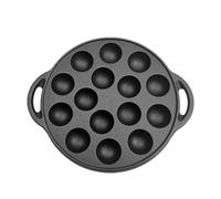Obotsnoi Poêle à griller Takoyaki non revêtue 15 cavités antiadhésive pour la cuisson des collations compatible avec la poêle à griller antiadhésive