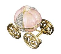 Obotsnoi Porte-bijoux de qualité supérieure fabriqué à la main en cristal orné de citrouille - Design compact - Solution de rangement sécurisée - Élégant étui de rangement de bijoux de voyage