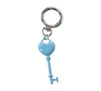 Obotsnoi Porte-clés élégant en alliage de métal robuste en forme de cœur pour un usage quotidien, cadeau d'anniversaire, de Saint-Valentin, porte-clés en forme de cœur pour couples, bleu, taille
