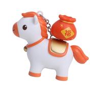 Obotsnoi Porte-clés interactif en forme de cheval avec effet sonore voisin, construction sûre pour les enfants, plusieurs choix de couleurs, porte-clés cheval adapté aux voyages, Rouge, taille unique