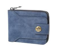 Obotsnoi Portefeuille court pour homme pour rangement de poche - Design européen vintage - Plusieurs emplacements pour cartes - Fermeture sécurisée - Cuir synthétique - Portefeuille court pour homme