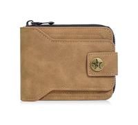 Obotsnoi Portefeuille court pour homme pour rangement de poche - Design européen vintage - Plusieurs emplacements pour cartes - Fermeture sécurisée - Cuir synthétique - Portefeuille court pour homme