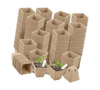 Obotsnoi Pot de semis transparent avec couvercle biodégradable pour culture de plantes - Polyvalents - Fournitures de jardinage compostables - Pots de pépinière