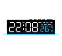 Obotsnoi Réveil numérique pour chambre à coucher, bureau avec température du jour de la semaine, alarme forte pour table de chevet, horloges numériques à LED