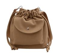 Obotsnoi Sac à bandoulière élégant et décontracté en toile avec cordon de serrage et intérieur spacieux pour livres, accessoires électroniques, sac à bandoulière pour femme, kaki, One Size