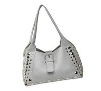 Obotsnoi Sac à main moderne avec grand espace de rangement et clous accrocheurs en cuir PU pour un usage quotidien rétro, Argenté., One Size
