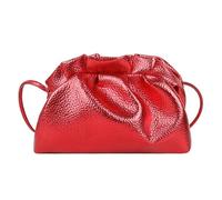 Obotsnoi Sac à main multifonction à bandoulière froissé en polyuréthane souple, longueur réglable, grand espace pour sac à main essentiel tendance décontracté, Rouge, One Size