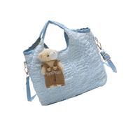 Obotsnoi Sac à main plissé moderne avec breloque et compartiment d'accès rapide, sac à bandoulière pratique pour un usage quotidien, bleu, One Size