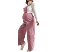 Obotsnoi Salopette de maternité en velours côtelé doux, combinaison à bretelles élastiques et confortables pour l'hiver, la mode et le quotidien, pantalon pour femme enceinte, D, L