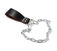 Obotsnoi Sangle de chargement pour haltères avec chaîne en fer - Attaches de trempage en cuir synthétique - Pour la maison, la salle de sport, la plaque de poids
