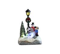 Obotsnoi Sapin de Noël miniature en résine - Décoration lumineuse de rue pour table de cheminée - Figurine multifonction en résine