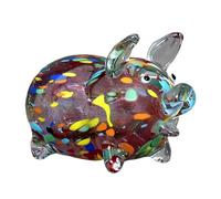 Obotsnoi Sculpture miniature de cochon en verre - Figurine d'animal du zodiaque chinois - Figurine de collection pour la maison, le bureau, le bureau