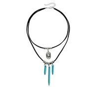 Obotsnoi Southwest Styles Collier en cuir réglable décoré turquoise pour une tenue décontractée ou des occasions spéciales Accessoire de bijoux en pierre, One Size, Comme décrit, Comme décrit.