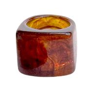 Obotsnoi Style rétro géométrique bijoux conviviaux bagues en résine acrylique inspirées de l'art pour anniversaires, fêtes, événements, bande en résine minimaliste moderne, taille unique, Comme décrit