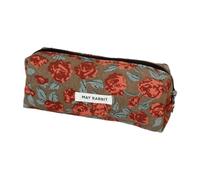 Obotsnoi Trousse à crayons vintage en velours côtelé pour fournitures scolaires, organiseurs de maquillage, sac de rangement de voyage multifonction en velours côtelé, E