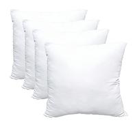 Obruosci Lot de 4 Coussins décoratifs hypoallergéniques Ultra Doux en Microfibre de Polyester Durable pour canapé - 40,6 x 40,6 cm - Blanc