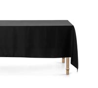PartyDeco Nappe 180 x 300 cm – Grande rectangulaire 100% polyester pour fête – Noir mat