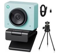 OBSBOT Meet 2 Ultra HD 4K Streaming Webcam, 1080p at 60 FPS, Videokonferenz Kamera mit KI Automatischem Bildausschnitt, USB-C, Dual Noise Reducing Mics, Ideal for Gaming Or Streaming- Grün