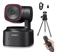 OBSBOT Tiny 2 Lite avec Trépied RC, PTZ 4K Webcam 1080P@60fps HDR, PC Caméra avec Suivi IA, micros avec réduction du Bruit IA, contrôle gestuel, Plug & Play, idéal pour Le Jeu ou Le Streaming