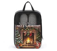 Observance of Christmas - Sac à chaussures de voyage résistant à l'eau avec fermeture éclair - Gris - Taille unique - Moderne, gris, Taille unique, Moderne