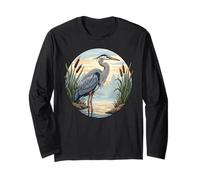 Observateur d'oiseaux amoureux du héron bleu Manche Longue