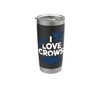 Observateur d'oiseaux I Love Crows Gobelet isotherme en acier inoxydable double paroi