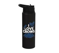 Observateur d'oiseaux I Love Crows Stainless Steel Insulated Water Bottle