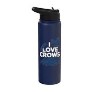 Observateur d'oiseaux I Love Crows Stainless Steel Insulated Water Bottle