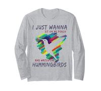 Observation des Oiseaux Mignons | Asseyez-Vous sur Mon Porche Regardez Les colibris Manche Longue