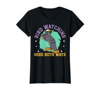 Observation des Oiseaux va dans Les Deux Sens Théorie de la Conspiration des Oiseaux T-Shirt Graphique avec Valeur, Femme, Noir, S