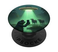 Observation d'OVNI Grenouille - Enlèvement de Vache Extraterrestre PopSockets PopGrip Adhésif