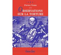 Observations sur la torture - Pietro Verri - Viviane hamy - Livre