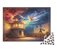 Observatoire Astronomique Puzzle 1000 Pièces Papier pour Adultes Scène Nuit Étoilée Jeu de Puzzle 1000 Pièces Relaxation Décoration Maison Cadeau 38x26cm/1000pcs