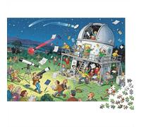 Observatoire Télescope Personnes Puzzle, 1000 Pièces Jeu Intérieur Adulte | 52x38cm Carton, Exercice Mental, Cadeau Ami, Décoration Salon, Réduction Stress