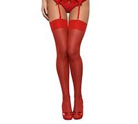 Obsessive Bas de jarretelles pour femme avec boîte cadeau élégante - Rouge - 36/38