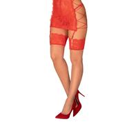Obsessive - Bas en dentelle rouge sexy Rediosa L/XL