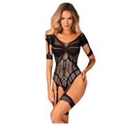 Obsessive - body résille ouvert à motifs - noir - taille S-L