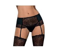 Obsessive Charmant Ensemble de Lingerie à 2 pièces: Porte-Jarretelles et String dans Un Magnifique Coffret Cadeau, Noir Bande Large, L/XL