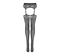 Obsessive collants ouverts à l'entrejambe, collant noir résille, S-L