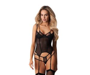 Obsessive - Corset transparent "Arrowel" - Noir