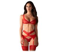 Obsessive Cupid Desir - ensemble lingerie en dentelle (rouge) - L/XL