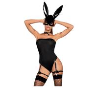 Costume Bunny 4 Pièces Noir - Taille : S/M - 36/38
