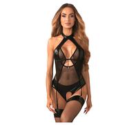 Obsessive Dominna - Body transparent effet brillant (noir)