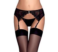 Obsessive Ensemble élégant composé d’un porte-jarretelles et d’un slip, livré dans un superbe coffret cadeau, noir à chaîne, L/XL