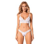 Obsessive Lingerie sexy 2 pièces Heavenlly – Soutien-gorge et string en dentelle Blanc XS/S