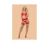 Obsessive - ensemble lingerie rouge 3 pieces S/M