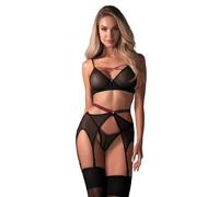 Obsessive Ensemble Novenes Soutien-gorge porte-jarretelles et string Noir M/L