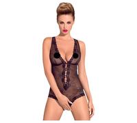 Body dentelle ouvert noir Noir S/M
